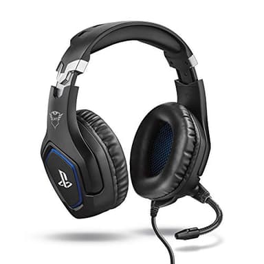 Trust Gaming Casque Gamer PS4 et PS5 avec Licence Officielle pour PlayStation GXT 488 Forze - avec Microphone Flexible Repliable, Coupure du Micro et Réglage du Volume sur Fil - Noir
