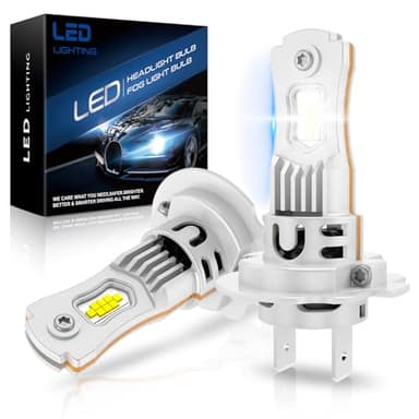 PPYYEMU Ampoule LED H7 120W 30000LM 700% Super Bright, 6500K Blanc Froid, Aucun Adaptateur Requis, Anti Erreur, Mini Taille 1:1 Ventilé H7, Plug & Play, 2 Ampoules H7