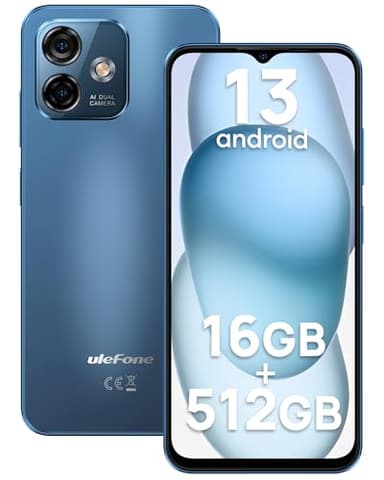 Ulefone Note 16 Pro (16Go+512Go) Smartphone 4G,Android 13 8-Core Telephone Portable Debloque 6.52HD+,50MP+8MP Camera 4400mAh Batteria 5G WiFi/Volte/GPS/OTG/2 Ans Garantie(Bleu)