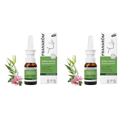 PRANARÔM - Aromaforce - Spray Nasal Décongestionnant - Aux Huiles Essentielles Bio - Enrichi En Propolis - En Cas De Rhinosinusite - 15 ml (Lot de 2)
