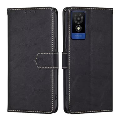 RankOne Coque pour TCL 501 (6" inches), Coque Etui Protection Housse Premium en Cuir PU - Le Noir