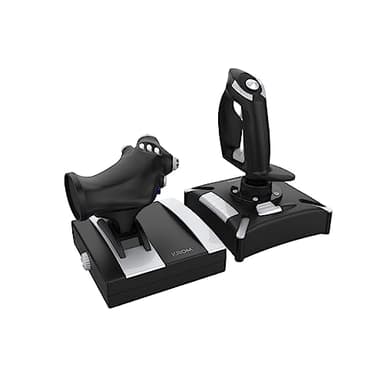 KROM K-FLIGHT – Joystick avec accélérateur et direction, vibration, 2 axes, 2 POV, 16 boutons, grip antidérapant – PC, PS4, Xbox One – Noir
