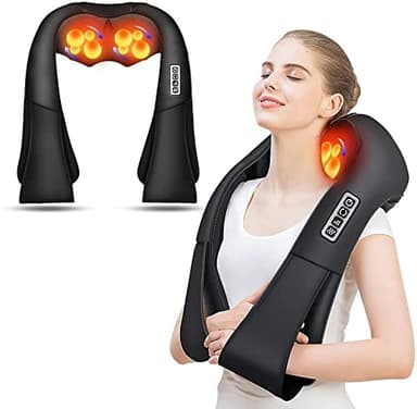 AERLANG Masseur Cou et épaules avec Chaleur,Masseur epaule appareil Massage dos et nuque Masseur de nuque électrique Cadeau pour les femmes/les hommes/papa/maman,Massage Cervicales et cou