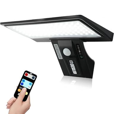 JESLED Lumiere Solaire Exterieur, 90 LED Lampe Solaire Exterieur Detecteur de Mouvement, 4 Modes, 3 Couleurs Lampe Solaire, IP65 Étanche Eclairage Exterieur Solaire pour Jardin, Garage, Patio