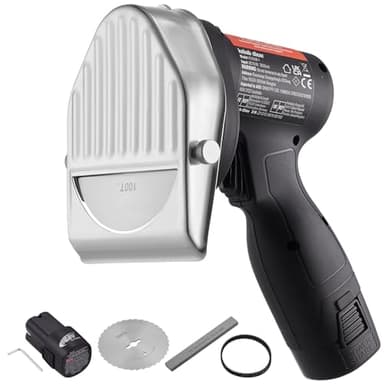 VEVOR Couteau à Kebab Électrique sans Fil 80 W, Trancheuse à Viande Turc Shawarma Döner Kebab Commerciale en Inox, avec Batterie 2 Lames D100 mm, Épaisseur Réglable 0-8 mm, pour Restaurant, Snack-bar