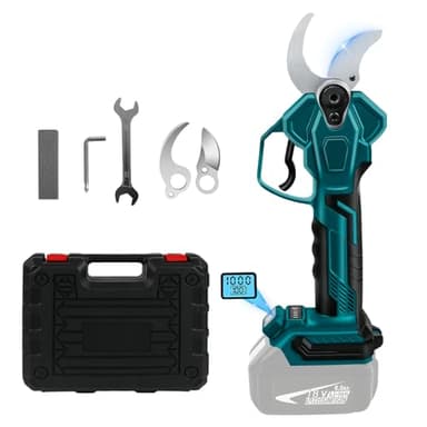 Sécateur électrique Makita 18 V sans fil, ouverture 65 mm, diamètre de coupe max. 40 mm, écran LCD, pour branches d'arbres et fleurs