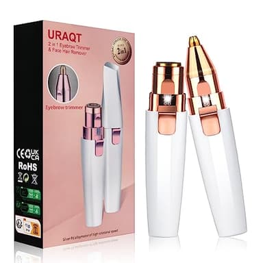 URAQT Épilateur Électrique Femme, 2 en 1 Rasoir Électrique, Bikini Styler, USB Rechargeable avec Lumière LED Intégrée pour Epilation Sourcil Visage Lèvres Bikini Bras