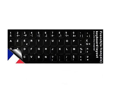 jumper Autocollant Clavier en français,Sticker Autocollant AZERTY Noir pour Touches de Clavier d'Ordinateur Portable pour utilisateur Français voire Belge - Conversion de Clavier QWERTY en AZERTY