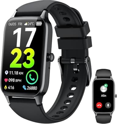 Montre Connectée Homme Femme, 1.57"HD Smartwatch avec Appel Bluetooth, 110+Sportifs Montre Sport avec Cardiofréquencemètre/SpO2/Sommeil/Podometre, Etanche IP68 Montre Intelligente pour Android iOS
