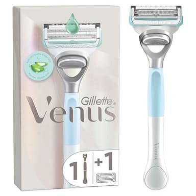 Gillette Venus + Satin Care Rasoir Pour Femmes Pour La Peau Et Les Poils Pubiens, Manche Réutilisable, Cartouche De Recharge, Barre De Protection Et Lame De Précision, Rasage Doux Des Zones Sensibles