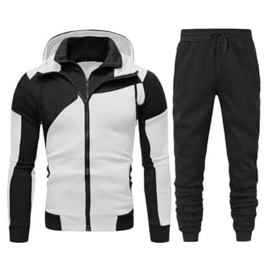 Survêtement 2 pièces pour homme - Manches longues - Fermeture éclair intégrale - Sweat à capuche - Ensembles de jogging - Tenue de sport athlétique avec poches - Camouflage automne et hiver