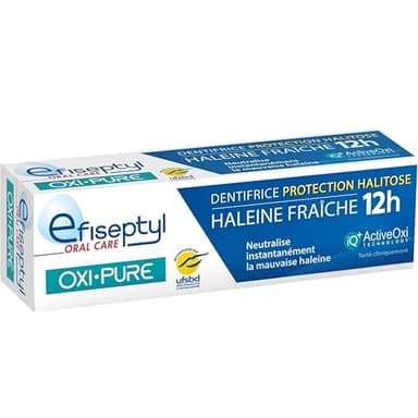 Efiseptyl - Dentifrice Oxi-pure Protection Halitose - Haleine Fraîche 12H - Efficacité Prouvée - 75 ml