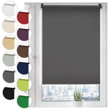 Sonello Store occultant Klemmfix sans percage 30cm x 130cm Gris, Store Enrouleur Opaque pour fenêtres et Portes, Fixation avec ou sans perçage, Kit de Montage Inclus, Protection Solaire