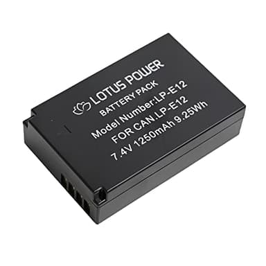 LOTUS POWER LP-E12 Batterie 7,4V 1250mAh Haute Capacité, Batterie de Remplacement LPE12 pour Caméra Canon EOS M / EOS M100 / EOS M200 / EOS M50 / EOS M50 Mark II / EOS 100D / PowerShot SX70 HS