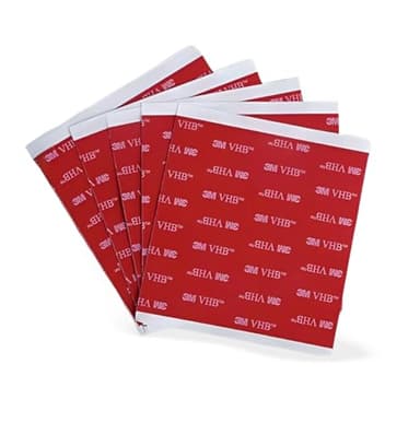 Dpm tapes - VHB Lot de 5 Pastilles Adhésives Double Face Extrafortes en Mousse Acrylique, Résistantes à l’Eau et à la Chaleur, Idéales pour Voiture, Maison et Bureau (100 mm x 100 mm)