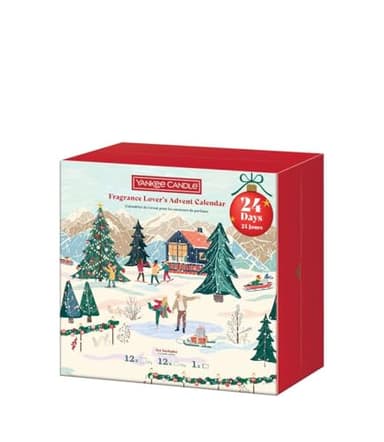 Yankee Candle Calendrier de l'Avent 2025 Compte à rebours de Noël avec 24 mini bougies et bougies de thé aux parfums festifs | Ensemble décoratif d'arômes pour la maison