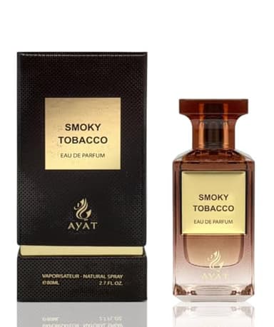 AYAT PERFUMES – Eau De Parfum 80ml de Dubaï Senteur Orientale & Fruitée – Parfum pour Femme et Homme - Une Fragrance Sensuel, Intemporel et Moderne - Unisexe (Smoky Tobacco)