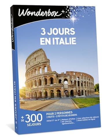 Wonderbox - 3 Jours en Italie - Coffret Cadeau - Idée Cadeau Séjours