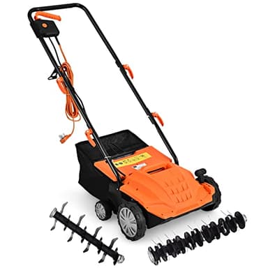 RELAX4LIFE Scarificateur Aérateur Électrique 1500W jusqu'à 300m² avec Bac de Ramassage 30L, Profondeur&Hauteur Réglable,Verrou de sécurité pour Gazon Sol (Orange, Watts, 30L-1500)