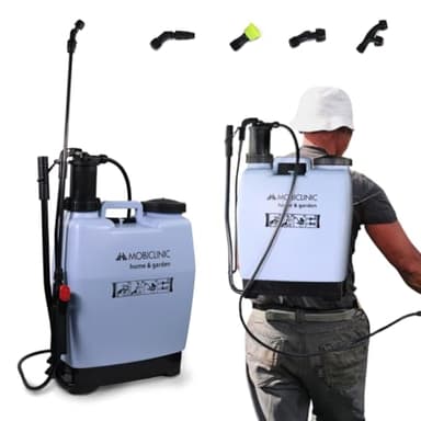 Mobiclinic®, Pulvérisateur à Pression, 16 L, Jardinage, Pression de la Pompe, 4 Buses Réglables, Léger 2 kg, Pulvérisateur, Irrigation, Lutte Antiparasitaire, Entretien des Plantes, Fumibug