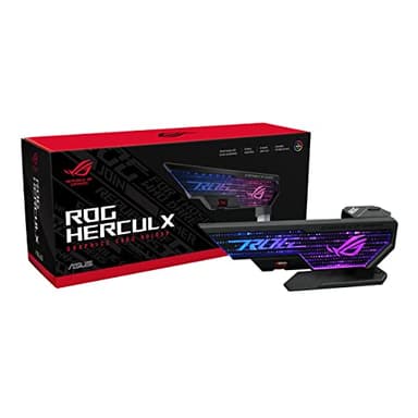 ASUS ROG Strix Herculx Support pour gddr4 Carte graphie, Montage sans Outils, Niveau intégré Pratique, Structure en Alliage de Zinc, Hauteur réglable de 72 à 128 mm, Aura Sync, Noir 90DA0020-B09000