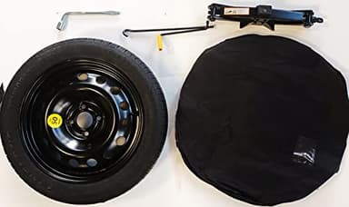 Roue de secours galette 15" compatible avec TOYOTA YARIS(2015-2019 4T), AYGO, IQ, HYUNDAI i10, i20, MAZDA 2, KIA RIO, PICANTO 2017-2023, STONIC avec cric, cle, sac