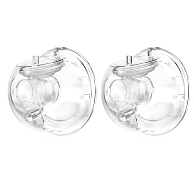 Momlacto Lot de 2 gobelets collecteurs de lait compatibles avec le tire-lait Momcozy S12 Pro/S9 Pro, comprend un collecteur de lait, une valve à bec de canard, une bride, un diaphragme, un liant