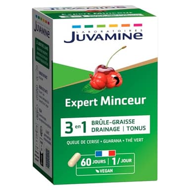 JUVAMINE - Expert Minceur 3-en-1 - Brûle graisse, drainage, tonus - Minceur globale, Silhouette - programme de 60 jours - 60 gélules - Fabriqué en France
