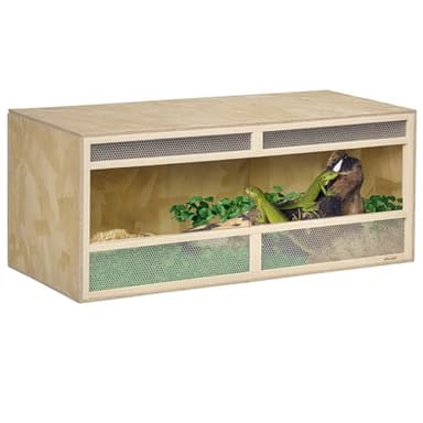 PawHut Terrarium en Bois OSB pour Reptiles avec Porte coulissante en Verre - 120 x 50 x 50 cm