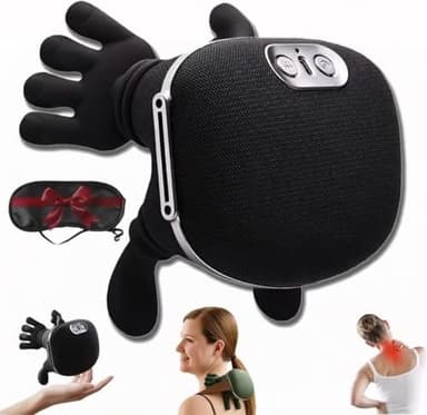 Main Massante Nuque, Masseur de cou 4D, Masseur Dos Et Cervicales Avec Chaleur, 3 réglages de massage & 2 réglages de chaleur, pour la maison, le bureau, les voyages, soulager la fatigue