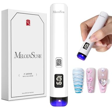 MelodySusie Lampe UV Ongles Gel, Mini Rechargeable Lampe UV Sèche Ongles avec 2 Minuteries, Séchage Rapide, Lampe à Ongles Professionnel avec Affichage LED