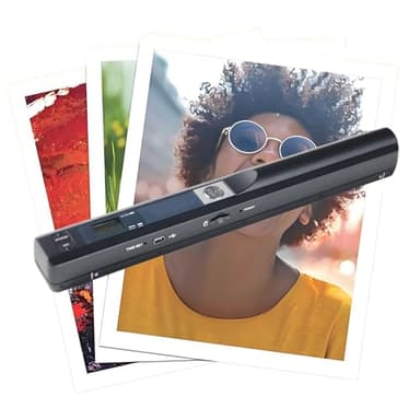 Scanner Portable pour Documents, A4, Photos, Reçus, 8,27 Pouces HD 900 DPI, Scanner Portable Couleur, Grande capacité de Stockage et Facile à Utiliser (Noir)