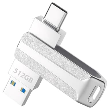 512 GB Clef USB C Clé USB pour Smartphone (Type C & USB 3.0) Vitesses de Cle Usbc Pivotant Conception pour Android, Tablettes, Mac, Windows, Plug and Play