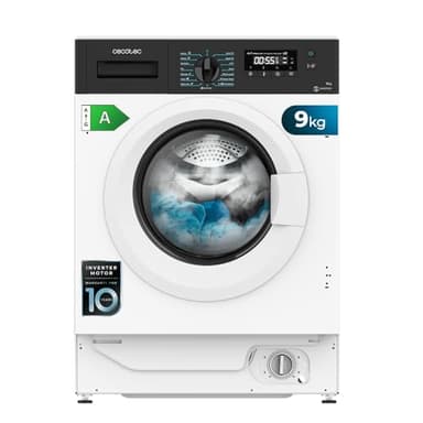 Cecotec Lave-linge à chargement frontal de 9 kg Bolero Dresscode 940 BI Inverter A, 1950 W, 1400 tr/min programmables, 16 Programmes, Démarrage Différé, Vapeur SteamMax.