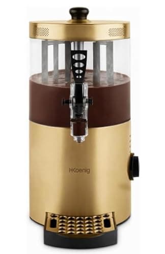 H.Koenig Distributeur à Chocolat Chaud Acier inoxydable SHK804, 1200W, Cuve amovible de 3L, Thermotast réglabable, Maintien au chaud, Système anti-goutte, Compatible Lave-vaisselle