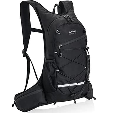 buffup® Sac de vélo VTT et randonnée ultra-léger 15L – Confort, stabilité et performance pour toutes vos aventures en plein air (noir)