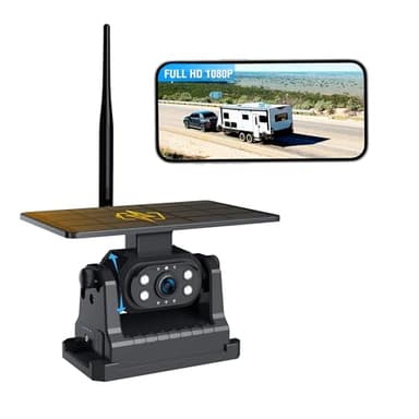 PARKVISION Caméra de recul de voiture sans fil WiFi magnétique batterie super vision nocturne caméra d'attelage de remorque sans fil compatible avec Android et iOS pour voitures, camions, camping-cars