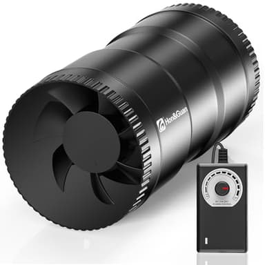 Hon&Guan Ventilateur Extracteur en Ligne 100mm 6W 221 m³/h Ventilation Extracteur Air avec Variateur Ventilation Cave Humide, Garages, Culture Hydroponique