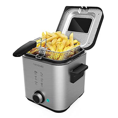 Cecotec Friteuse électrique CleanFry Advance 1500 Black d’1,5 L en acier inoxydable avec filtre OilCleaner qui maintient l’huile propre pendant longtemps. (Inox)
