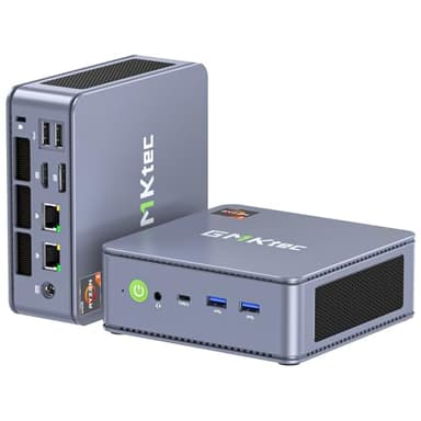 GMKtec Mini-PC 5825U, M5 Plus Dual LAN 2,5G Desktop-Computer, AMD Ryzen 7 5825U (8 Core/16 Threads 4,50 GHz), 16 GB RAM DDR4 + 512 GB PCIe-SSD, WiFi 6, USB 3.2, USB-C, BT 5.2, DP, HDMI