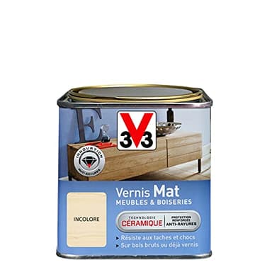V33 Vernis intérieur Mat meubles & boiseries, Incolore 0,5L