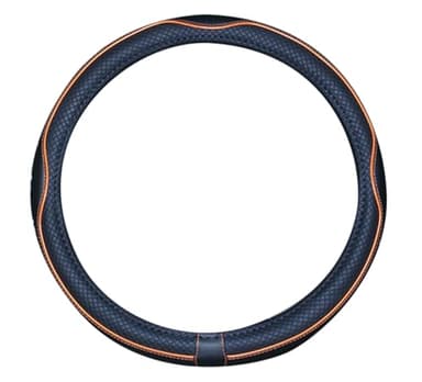 Couvre Volant en Cuir Noir véritable pour Homme (Orange)