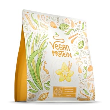 Vegan Proteine en Poudre [600g] | Vanille | 22g Protein en Soja, Riz, Pois, Graines de Tournesol | Pre/Post Workout Proteines Musculation | Protéine Powder | Shake de Protéines Végétales | Alpha Foods