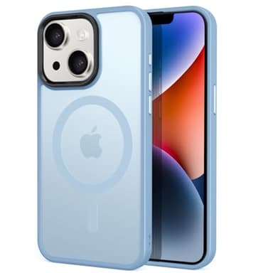 tigratigro Coque magnétique pour iPhone 13 Mini, Compatible avec MagSafe, Dos Mat translucide, Fine, résistante aux Chocs, Protection Antichoc de qualité Militaire, Bleu Sierra