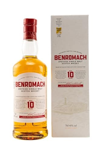 BENROMACH - 10 ans - Whisky Single Malt - 43% Alcool - Origine : Ecosse/Speyside - Notes de Vanille & Cerises - A déguster pur - 70 cl