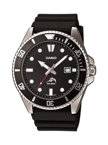 Casio MDV106-1AV 200 M WR Montre de plongée Noire pour Homme (MDV106-1A), Noir/argenté., Adult, Standard