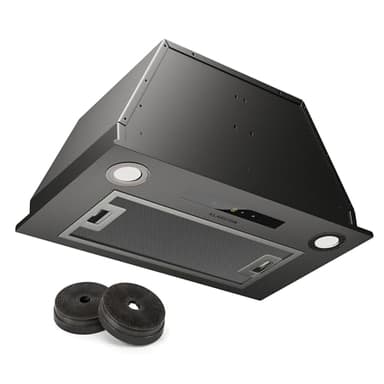 Klarstein Hotte Aspirante Encastrable 52 cm, Hotte Aspirante Silencieuse, Hotte de Cuisine avec Lampes LED, Débit d'Air Puissant 439 m³/h, Minuterie, Commandes Tactiles, Hotte avec Évacuation