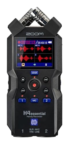 Zoom H4essential Enregistreur Portable 4 Pistes 32 Bits, Guide Vocal, Micro X/Y stéréo, 2 entrées XLR-Jack, Interface Audio USB, pour Musique, Podcast, cinéma, Sound Design ou Reportage (2024)