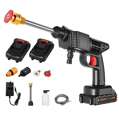 Mulcort 21V 1500mAh 150 PSI Nettoyeur Haute Pression sans Fil Portable, Alimenté par Pile Nettoyeur Haute Pression sur Batterie avec Accessoires, Watering Flowers, Cleaning Floors(EU)