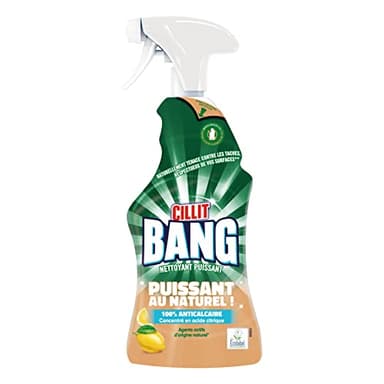 Cillit Bang Spray Ecolabel Anticalcaire Nettoyant Puissant au Naturel Acide Citrique 750 ml